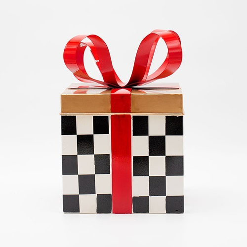 ΜΕΤΑΛΛΙΚΟ ΔΩΡΑΚΙ, ΜΑΥΡΟ ΚΑΡΟ ΜΕ ΚΟΚΚΙΝΟ, 25.5cm