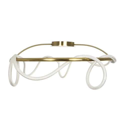 kelvo® GLOW 61674 Μοντέρνο Φωτιστικό Οροφής LED 65W 6500lm 360° AC 220-240V IP20 Ρυθμιζόμενο Λευκό CCT με Χειριστήριο από 2700K έως 6000K Dimmable - Lumileds SMD Chip - Χρυσό Πλατίνα & Λευκό Νήμα - Μ100 x Π100 x Υ30cm - 3 Χρόνια Εγγύηση