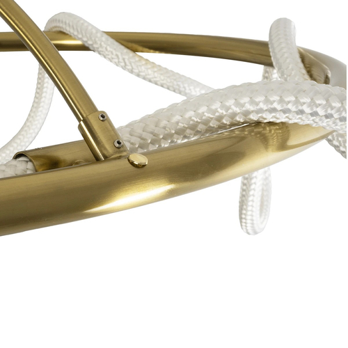 kelvo® GLOW 61674 Μοντέρνο Φωτιστικό Οροφής LED 65W 6500lm 360° AC 220-240V IP20 Ρυθμιζόμενο Λευκό CCT με Χειριστήριο από 2700K έως 6000K Dimmable - Lumileds SMD Chip - Χρυσό Πλατίνα & Λευκό Νήμα - Μ100 x Π100 x Υ30cm - 3 Χρόνια Εγγύηση