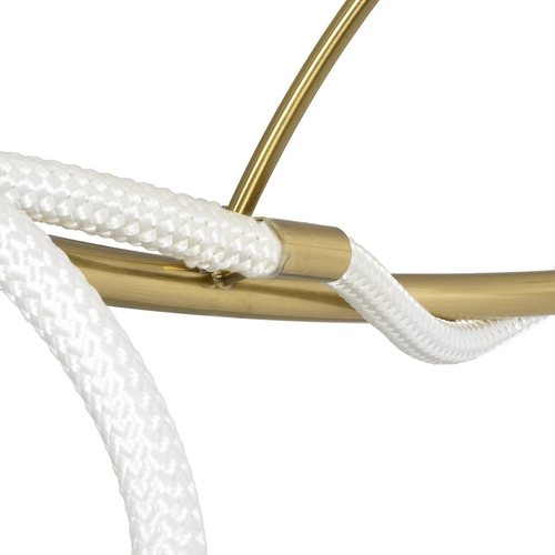 kelvo® GLOW 61675 Μοντέρνο Φωτιστικό Οροφής LED 89W 8900lm 360° AC 220-240V IP20 Ρυθμιζόμενο Λευκό CCT με Χειριστήριο από 2700K έως 6000K Dimmable - Lumileds SMD Chip - Χρυσό Πλατίνα & Λευκό Νήμα - Μ150 x Π150 x Υ30cm - 3 Χρόνια Εγγύηση