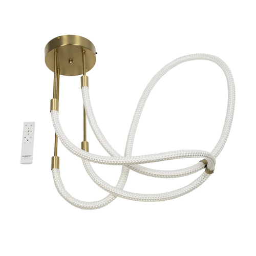 kelvo® GLOW 61672 Μοντέρνο Κρεμαστό Φωτιστικό Οροφής LED 42W 4200lm 360° AC 220-240V IP20 Ρυθμιζόμενο Λευκό CCT με Χειριστήριο από 2700K έως 6000K Dimmable - Lumileds SMD Chip - Χρυσό Πλατίνα & Λευκό Νήμα - Μ50 x Π50 x Υ70cm - 3 Χρόνια Εγγύηση kelvo® GLOW 61672 Μοντέρνο Κρεμαστό Φωτιστικό Οροφής LED 42W 4200lm 360° AC 220-240V IP20 Ρυθμιζόμενο Λευκό CCT με Χειριστήριο από 2700K έως 6000K Dimmable - Lumileds SMD Chip - Χρυσό Πλατίνα & Λευκό Νήμα - Μ50 x Π50 x Υ70cm - 3 Χρόνια Εγγύηση