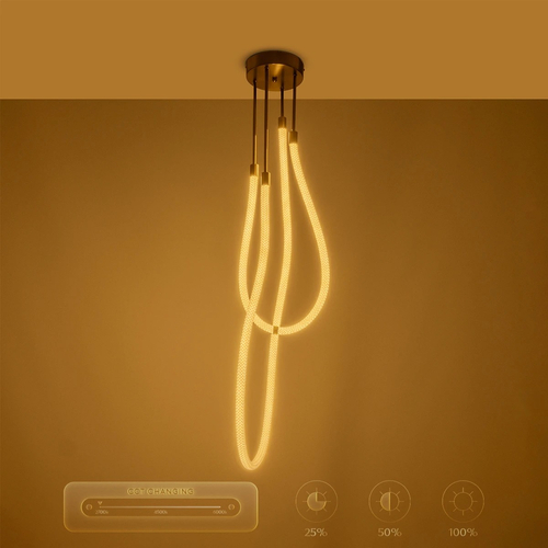 kelvo® GLOW 61672 Μοντέρνο Κρεμαστό Φωτιστικό Οροφής LED 42W 4200lm 360° AC 220-240V IP20 Ρυθμιζόμενο Λευκό CCT με Χειριστήριο από 2700K έως 6000K Dimmable - Lumileds SMD Chip - Χρυσό Πλατίνα & Λευκό Νήμα - Μ50 x Π50 x Υ70cm - 3 Χρόνια Εγγύηση kelvo® GLOW 61672 Μοντέρνο Κρεμαστό Φωτιστικό Οροφής LED 42W 4200lm 360° AC 220-240V IP20 Ρυθμιζόμενο Λευκό CCT με Χειριστήριο από 2700K έως 6000K Dimmable - Lumileds SMD Chip - Χρυσό Πλατίνα & Λευκό Νήμα - Μ50 x Π50 x Υ70cm - 3 Χρόνια Εγγύηση