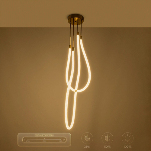 kelvo® GLOW 61672 Μοντέρνο Κρεμαστό Φωτιστικό Οροφής LED 42W 4200lm 360° AC 220-240V IP20 Ρυθμιζόμενο Λευκό CCT με Χειριστήριο από 2700K έως 6000K Dimmable - Lumileds SMD Chip - Χρυσό Πλατίνα & Λευκό Νήμα - Μ50 x Π50 x Υ70cm - 3 Χρόνια Εγγύηση kelvo® GLOW 61672 Μοντέρνο Κρεμαστό Φωτιστικό Οροφής LED 42W 4200lm 360° AC 220-240V IP20 Ρυθμιζόμενο Λευκό CCT με Χειριστήριο από 2700K έως 6000K Dimmable - Lumileds SMD Chip - Χρυσό Πλατίνα & Λευκό Νήμα - Μ50 x Π50 x Υ70cm - 3 Χρόνια Εγγύηση