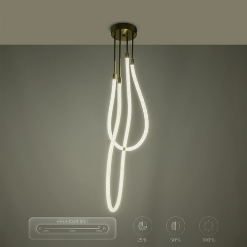 kelvo® GLOW 61672 Μοντέρνο Κρεμαστό Φωτιστικό Οροφής LED 42W 4200lm 360° AC 220-240V IP20 Ρυθμιζόμενο Λευκό CCT με Χειριστήριο από 2700K έως 6000K Dimmable - Lumileds SMD Chip - Χρυσό Πλατίνα & Λευκό Νήμα - Μ50 x Π50 x Υ70cm - 3 Χρόνια Εγγύηση kelvo® GLOW 61672 Μοντέρνο Κρεμαστό Φωτιστικό Οροφής LED 42W 4200lm 360° AC 220-240V IP20 Ρυθμιζόμενο Λευκό CCT με Χειριστήριο από 2700K έως 6000K Dimmable - Lumileds SMD Chip - Χρυσό Πλατίνα & Λευκό Νήμα - Μ50 x Π50 x Υ70cm - 3 Χρόνια Εγγύηση