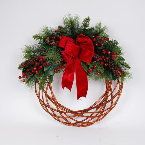 ΣΤΕΦΑΝΙ, ΜΕ ΚΟΚΚΙΝΟ ΦΙΟΓΚΟ, ΜΠΑΜΠΟΥ, 66cm