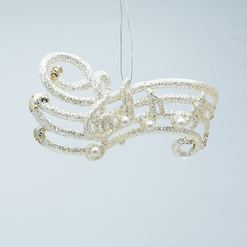 ΑΚΡΥΛΙΚΟ ΣΤΟΛΙΔΙ, ΝΟΤΕΣ ΣΕ ΠΕΝΤΑΓΡΑΜΜΟ, ΧΡΥΣΟ ΜΕ ΠΕΡΛΑ, 13.7x1.1x7cm