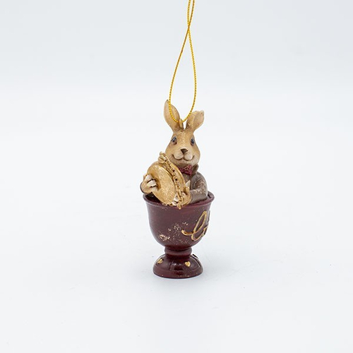 ΣΤΟΛΙΔΙ ΠΟΛΥΡΕΖΙΝ, ΛΑΓΟΣ ΣΕ ΦΛΥΤΖΑΝΑΚΙ VINTAGE, 6x8.5cm