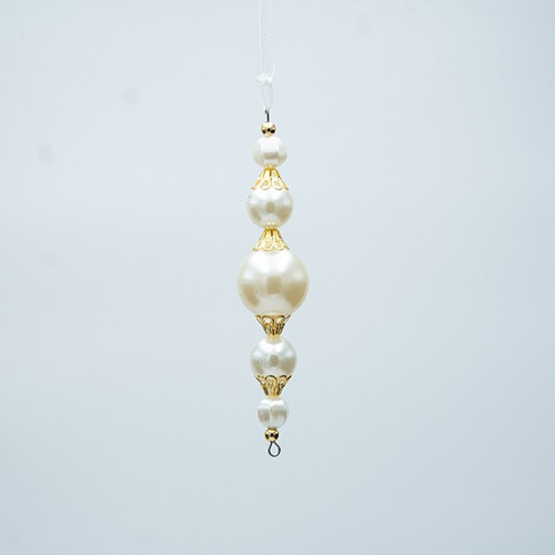 ΣΤΑΛΑΚΤΙΤΗΣ ΜΕ ΠΕΡΛΕΣ, ΛΕΥΚΟ ΜΕ ΧΡΥΣΟ, 3x13cm