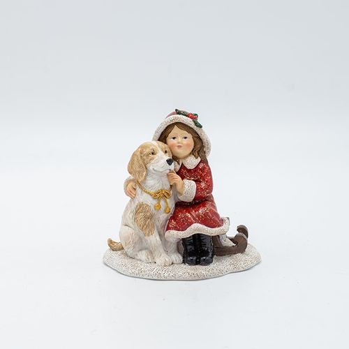 ΔΙΑΚΟΣΜΗΤΙΚΟ ΠΟΛΥΡΕΖΙΝ, ΚΟΡΙΤΣΑΚΙ ΜΕ ΣΚΥΛΑΚΙ, ΚΟΚΚΙΝΟ, 10x10cm