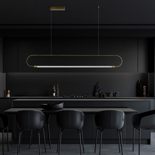 kelvo® GLOW 61664 Μοντέρνο Κρεμαστό Φωτιστικό Οροφής LED 15W 1500lm 360° AC 220-240V IP20 Ρυθμιζόμενο Λευκό CCT με Χειριστήριο από 2700K έως 6000K Dimmable - Lumileds SMD Chip - Χρυσό Πλατίνα & Λευκό Νήμα - Μ120 x Π3 x Υ25cm - 3 Χρόνια Εγγύηση