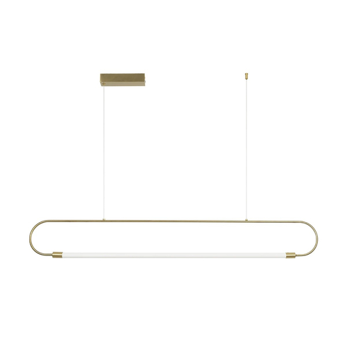 kelvo® GLOW 61664 Μοντέρνο Κρεμαστό Φωτιστικό Οροφής LED 15W 1500lm 360° AC 220-240V IP20 Ρυθμιζόμενο Λευκό CCT με Χειριστήριο από 2700K έως 6000K Dimmable - Lumileds SMD Chip - Χρυσό Πλατίνα & Λευκό Νήμα - Μ120 x Π3 x Υ25cm - 3 Χρόνια Εγγύηση