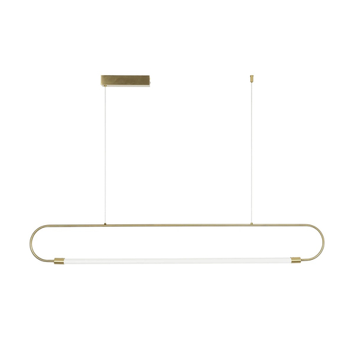 kelvo® GLOW 61664 Μοντέρνο Κρεμαστό Φωτιστικό Οροφής LED 15W 1500lm 360° AC 220-240V IP20 Ρυθμιζόμενο Λευκό CCT με Χειριστήριο από 2700K έως 6000K Dimmable - Lumileds SMD Chip - Χρυσό Πλατίνα & Λευκό Νήμα - Μ120 x Π3 x Υ25cm - 3 Χρόνια Εγγύηση