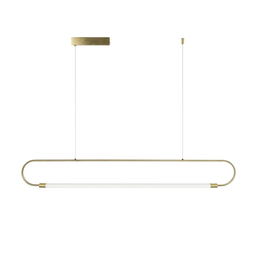 kelvo® GLOW 61664 Μοντέρνο Κρεμαστό Φωτιστικό Οροφής LED 15W 1500lm 360° AC 220-240V IP20 Ρυθμιζόμενο Λευκό CCT με Χειριστήριο από 2700K έως 6000K Dimmable - Lumileds SMD Chip - Χρυσό Πλατίνα & Λευκό Νήμα - Μ120 x Π3 x Υ25cm - 3 Χρόνια Εγγύηση