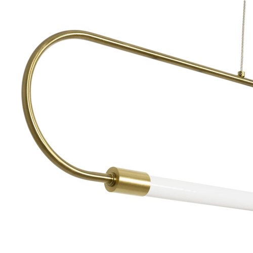 kelvo® GLOW 61664 Μοντέρνο Κρεμαστό Φωτιστικό Οροφής LED 15W 1500lm 360° AC 220-240V IP20 Ρυθμιζόμενο Λευκό CCT με Χειριστήριο από 2700K έως 6000K Dimmable - Lumileds SMD Chip - Χρυσό Πλατίνα & Λευκό Νήμα - Μ120 x Π3 x Υ25cm - 3 Χρόνια Εγγύηση