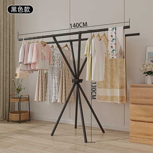 Κρεμάστρα δαπέδου & απλώστρα ρούχων - YH9912A - 114296 - Black