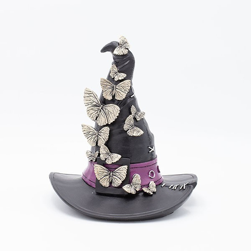 ΚΑΠΕΛΟ ΜΑΓΙΣΣΑΣ ΠΟΛΥΡΕΖΙΝ, ΜΑΥΡΟ, ΜΕ ΠΕΤΑΛΟΥΔΕΣ, HALLOWEEN, 20.3x19.3x22.5cm