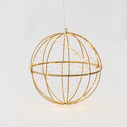 ΦΩΤΙΖΟΜΕΝΗ ΜΕΤΑΛΛΙΚΗ ΜΠΑΛΑ 60cm, ΜΕΤΑΣΧΗΜΑΤΙΣΤΗ, 480 ΘΕΡΜΑ ΛΕΥΚΑ LED, ΑΣΗΜΙ ΧΑΛΚΙΝΟ ΚΑΛΩΔΙΟ, ΠΡΟΕΚΤΑΣΗ ΠΑΡΟΧΗΣ 5m, IP44