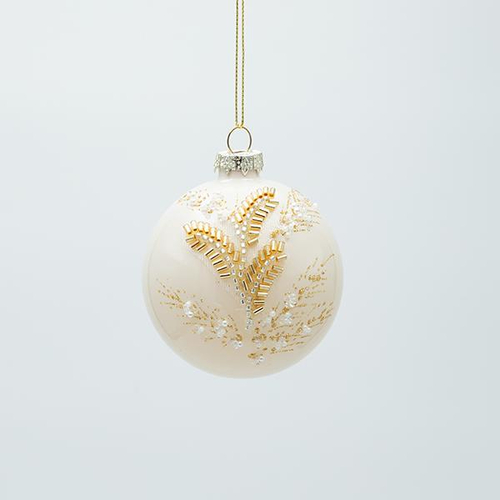 ΓΥΑΛΙΝΗ ΜΠΑΛΑ, ΜΠΕΖ ΜΕ 3D ΧΡΥΣΑ ΦΥΛΛΑ, ΣΕΤ 4ΤΜΧ, 8cm