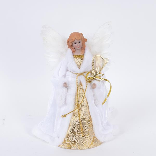 ΚΟΡΥΦΗ ΔΕΝΤΡΟΥ, ΑΓΓΕΛΟΣ ΛΕΥΚΟΣ ΜΕ ΧΡΥΣΟ, 35cm