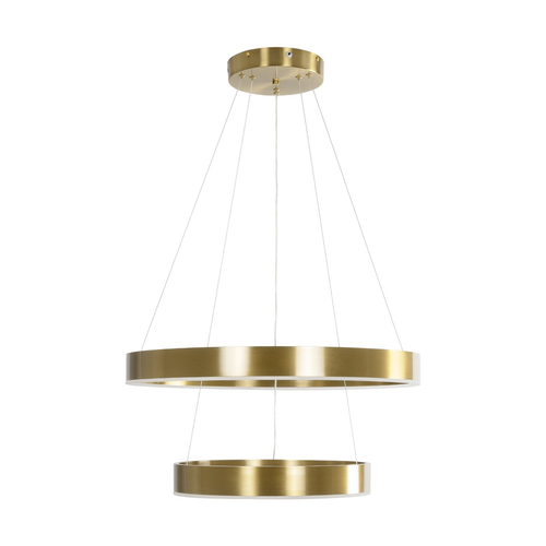 kelvo® VENOM 61187-DECO Μοντέρνο Κρεμαστό Φωτιστικό Οροφής LED 75W 8818lm 120° AC 220-240V IP20 Ρυθμιζόμενο Λευκό CCT με Χειριστήριο από 2700K έως 6000K Dimmable - Lumileds SMD Chip - Χρυσό Βούρτσας - Μ60 x Π60 x Υ40cm - 3 Χρόνια Εγγύηση