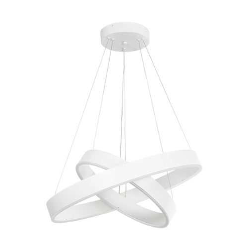 kelvo® VENOM 61186 Μοντέρνο Κρεμαστό Φωτιστικό Οροφής LED 75W 8818lm 120° AC 220-240V IP20 Ρυθμιζόμενο Λευκό CCT με Χειριστήριο από 2700K έως 6000K Dimmable - Lumileds SMD Chip - Λευκό Ματ - Μ60 x Π60 x Υ40cm - 3 Χρόνια Εγγύηση