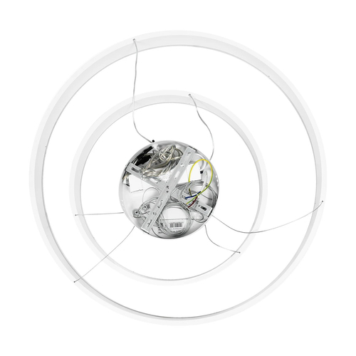 kelvo® VENOM 61186 Μοντέρνο Κρεμαστό Φωτιστικό Οροφής LED 75W 8818lm 120° AC 220-240V IP20 Ρυθμιζόμενο Λευκό CCT με Χειριστήριο από 2700K έως 6000K Dimmable - Lumileds SMD Chip - Λευκό Ματ - Μ60 x Π60 x Υ40cm - 3 Χρόνια Εγγύηση