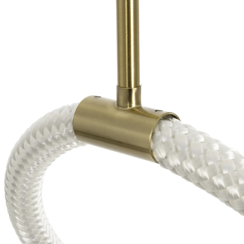 kelvo® GLOW 61667 Μοντέρνο Κρεμαστό Φωτιστικό Οροφής LED 34W 3400lm 360° AC 220-240V IP20 Ρυθμιζόμενο Λευκό CCT με Χειριστήριο από 2700K έως 6000K Dimmable - Lumileds SMD Chip - Χρυσό Πλατίνα & Λευκό Νήμα - Μ120 x Π120 x Υ60cm - 3 Χρόνια Εγγύηση