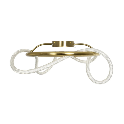 kelvo® GLOW 61673 Μοντέρνο Φωτιστικό Οροφής LED 34W 3400lm 360° AC 220-240V IP20 Ρυθμιζόμενο Λευκό CCT με Χειριστήριο από 2700K έως 6000K Dimmable - Lumileds SMD Chip - Χρυσό Πλατίνα & Λευκό Νήμα - Μ60 x Π60 x Υ30cm - 3 Χρόνια Εγγύηση