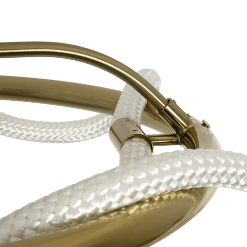 kelvo® GLOW 61673 Μοντέρνο Φωτιστικό Οροφής LED 34W 3400lm 360° AC 220-240V IP20 Ρυθμιζόμενο Λευκό CCT με Χειριστήριο από 2700K έως 6000K Dimmable - Lumileds SMD Chip - Χρυσό Πλατίνα & Λευκό Νήμα - Μ60 x Π60 x Υ30cm - 3 Χρόνια Εγγύηση