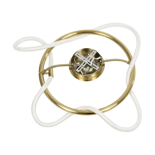 kelvo® GLOW 61673 Μοντέρνο Φωτιστικό Οροφής LED 34W 3400lm 360° AC 220-240V IP20 Ρυθμιζόμενο Λευκό CCT με Χειριστήριο από 2700K έως 6000K Dimmable - Lumileds SMD Chip - Χρυσό Πλατίνα & Λευκό Νήμα - Μ60 x Π60 x Υ30cm - 3 Χρόνια Εγγύηση