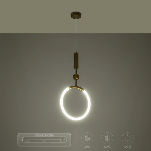 kelvo® GLOW 61678 Μοντέρνο Κρεμαστό Φωτιστικό Οροφής LED 18W 1800lm 360° AC 220-240V IP20 Ρυθμιζόμενο Λευκό CCT με On/Off 2700K/4500K/6000K - Lumileds SMD Chip - Χρυσό Πλατίνα & Λευκό Νήμα - Μ30 x Π30 x Υ65cm - 3 Χρόνια Εγγύηση