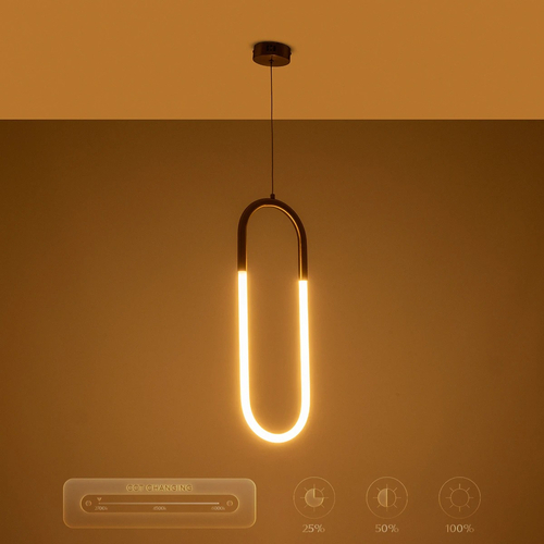 kelvo® GLOW 61679 Μοντέρνο Κρεμαστό Φωτιστικό Οροφής LED 18W 1800lm 360° AC 220-240V IP20 Ρυθμιζόμενο Λευκό CCT με On/Off 2700K/4500K/6000K - Lumileds SMD Chip - Χρυσό Πλατίνα & Λευκό Νήμα - Μ20 x Π5 x Υ60cm - 3 Χρόνια Εγγύηση