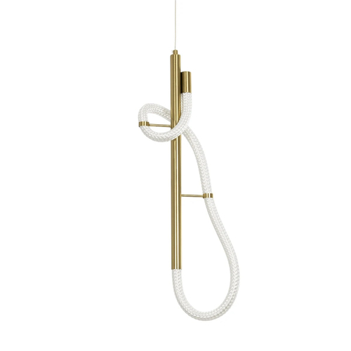 kelvo® GLOW 61680 Μοντέρνο Κρεμαστό Φωτιστικό Οροφής LED 24W 2400lm 360° AC 220-240V IP20 Ρυθμιζόμενο Λευκό CCT με On/Off 2700K/4500K/6000K - Lumileds SMD Chip - Χρυσό Πλατίνα & Λευκό Νήμα - Μ30 x Π30 x Υ66cm - 3 Χρόνια Εγγύηση