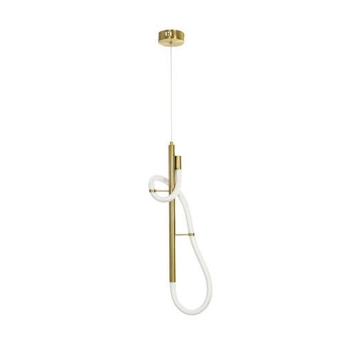 kelvo® GLOW 61680 Μοντέρνο Κρεμαστό Φωτιστικό Οροφής LED 24W 2400lm 360° AC 220-240V IP20 Ρυθμιζόμενο Λευκό CCT με On/Off 2700K/4500K/6000K - Lumileds SMD Chip - Χρυσό Πλατίνα & Λευκό Νήμα - Μ30 x Π30 x Υ66cm - 3 Χρόνια Εγγύηση