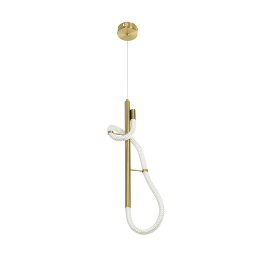 kelvo® GLOW 61680 Μοντέρνο Κρεμαστό Φωτιστικό Οροφής LED 24W 2400lm 360° AC 220-240V IP20 Ρυθμιζόμενο Λευκό CCT με On/Off 2700K/4500K/6000K - Lumileds SMD Chip - Χρυσό Πλατίνα & Λευκό Νήμα - Μ30 x Π30 x Υ66cm - 3 Χρόνια Εγγύηση