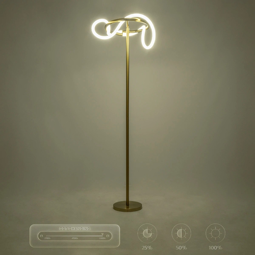 kelvo® GLOW 61687 Μοντέρνο Επιδαπέδιο Φωτιστικό LED 30W 3000lm 360° AC 220-240V IP20 Ρυθμιζόμενο Λευκό CCT με Αφή 2700K/4500K/6000K Dimmable - Lumileds SMD Chip - Χρυσό Πλατίνα & Λευκό Νήμα - Μ45 x Π45 x Υ160cm - 3 Χρόνια Εγγύηση kelvo® GLOW 61687 Μοντέρνο Επιδαπέδιο Φωτιστικό LED 30W 3000lm 360° AC 220-240V IP20 Ρυθμιζόμενο Λευκό CCT με Αφή 2700K/4500K/6000K Dimmable - Lumileds SMD Chip - Χρυσό Πλατίνα & Λευκό Νήμα - Μ45 x Π45 x Υ160cm - 3 Χρόνια Εγγύηση