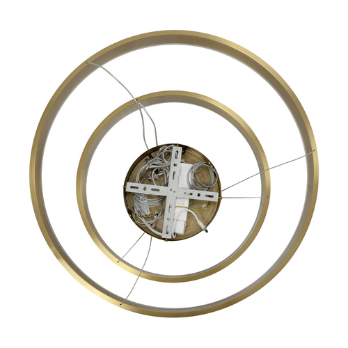 kelvo® VENOM 61187-DECO Μοντέρνο Κρεμαστό Φωτιστικό Οροφής LED 75W 8818lm 120° AC 220-240V IP20 Ρυθμιζόμενο Λευκό CCT με Χειριστήριο από 2700K έως 6000K Dimmable - Lumileds SMD Chip - Χρυσό Βούρτσας - Μ60 x Π60 x Υ40cm - 3 Χρόνια Εγγύηση