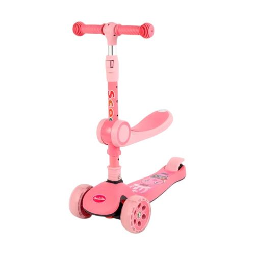 Παιδικό πατίνι τρίκυκλο με κάθισμα & λαβή - JX806 - 630118 - Pink