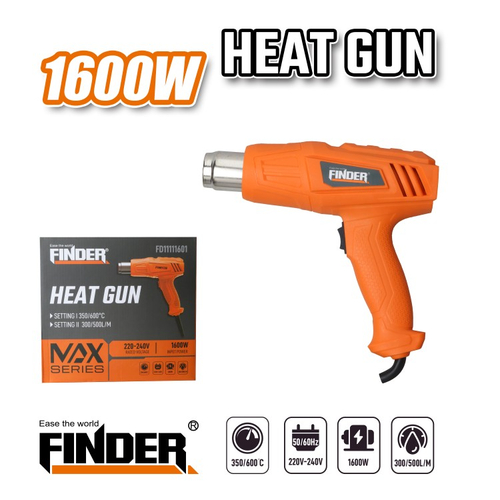 Πιστόλι θερμού αέρα - 1600W - Finder - 197459 Πιστόλι θερμού αέρα - 1600W - Finder - 197459