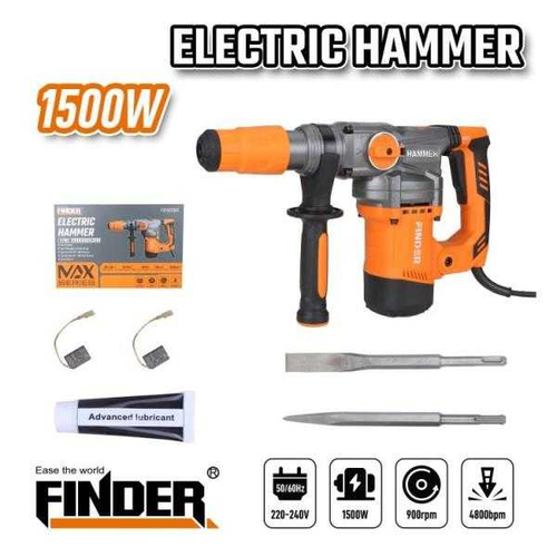 Κρουστικό σκαπτικό πιστολέτο ρεύματος - 1500W/4800bpm - 198226 - Finder