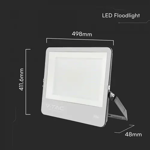 V-TAC - Faro Slim LED SMD Chip CREE 300W 135LM\/W Καλώδιο 1μ Μαύρο 4000K IP65 238256