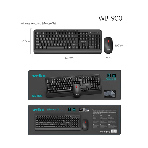 Σετ ασύρματο πληκτρολόγιο & ποντίκι - WB-900 - Weibo - 651381