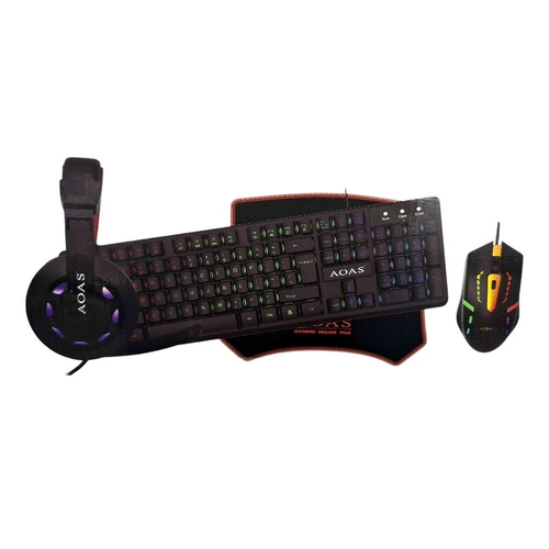 Πλήρες σετ Gaming 4 σε 1 - LED RGB - WB1077 - AOAS - 655181