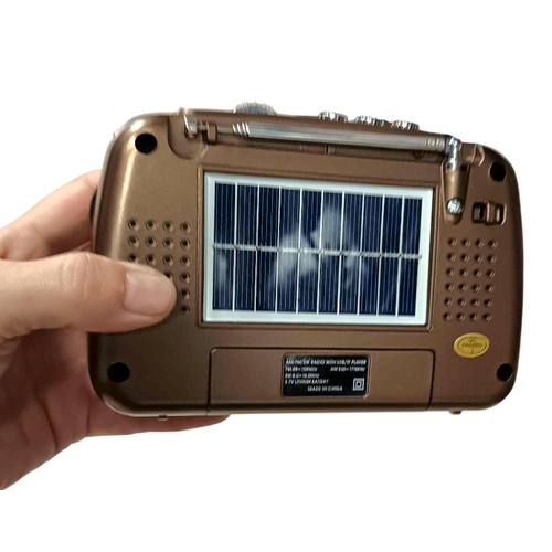 Επαναφορτιζόμενο ραδιόφωνο με ηλιακό πάνελ - PX31BTS - 401315 - Brown