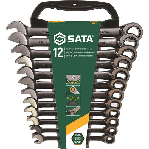 Γερμανοπολύγωνα καστάνιας μαύρα με διακόπτη σετ 12τεμ. 8, 9, 10, 11, 12, 13, 14, 15, 16, 17, 18, 19mm / ST08044B