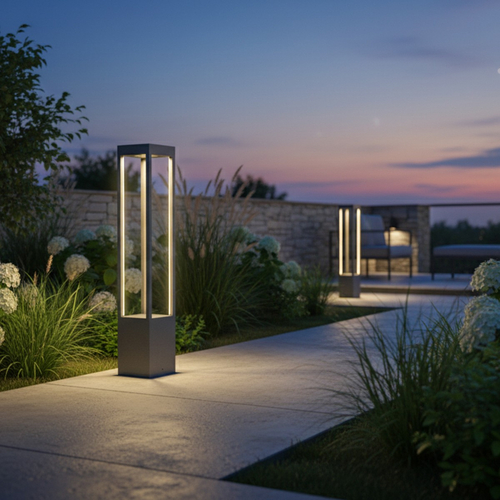 kelvo® GREMO KLV-101-0124 Μοντέρνο Φωτιστικό Κολωνάκι Κήπου LED 7W 735lm 45° AC 220-240V Αδιάβροχο IP65 Θερμό Λευκό 2700K - Bridgelux COB Chip & TÜV SÜD Driver - Γκρι Ανθρακί Ματ - Μ15 x Π15 x Υ80.5cm - 5 Χρόνια Εγγύηση