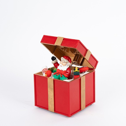 ΑΝΟΙΓΟΜΕΝΟ ΔΩΡΟ ΜΕ ΑΓΙΟ ΒΑΣΙΛΗ, ΜΕ ΦΩΣ ΚΑΙ ΚΙΝΗΣΗ, ΜΠΑΤΑΡΙΑΣ, 12.5x12.5x20cm