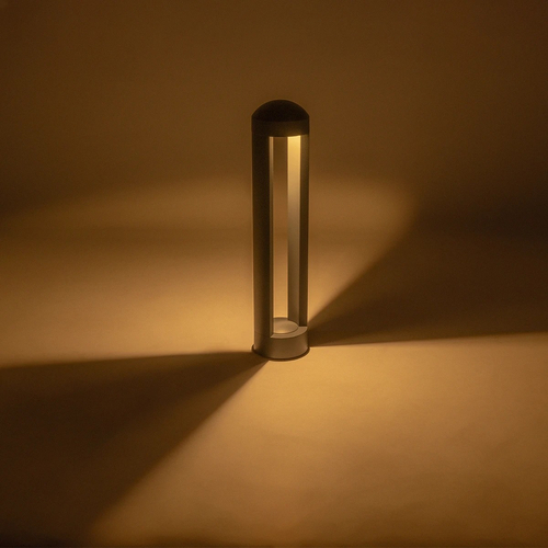 kelvo® GREMO KLV-101-0122 Μοντέρνο Φωτιστικό Κολωνάκι Κήπου LED 7W 735lm 45° AC 220-240V Αδιάβροχο IP65 Θερμό Λευκό 2700K - Bridgelux COB Chip & TÜV SÜD Driver - Γκρι Ανθρακί Ματ - Μ10.8 x Π10.8 x Υ50cm - 5 Χρόνια Εγγύηση