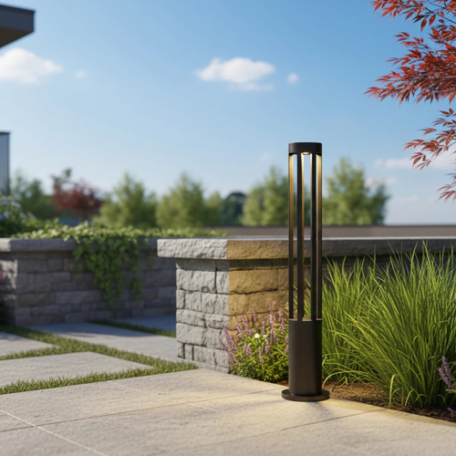 kelvo® GREMO KLV-101-0123 Μοντέρνο Φωτιστικό Κολωνάκι Κήπου LED 7W 735lm 45° AC 220-240V Αδιάβροχο IP65 Θερμό Λευκό 2700K - Bridgelux COB Chip & TÜV SÜD Driver - Γκρι Ανθρακί Ματ - Μ15.5 x Π15.5 x Υ80cm - 5 Χρόνια Εγγύηση