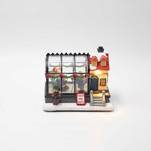 ΧΡΙΣΤΟΥΓΕΝΝΙΑΤΙΚΗ ΠΑΡΑΣΤΑΣΗ ΣΕ ΘΕΡΜΟΚΗΠΙΟ, ΦΩΤΙΖΟΜΕΝΟ, ΜΠΑΤΑΡΙΑΣ, 15x11x12cm